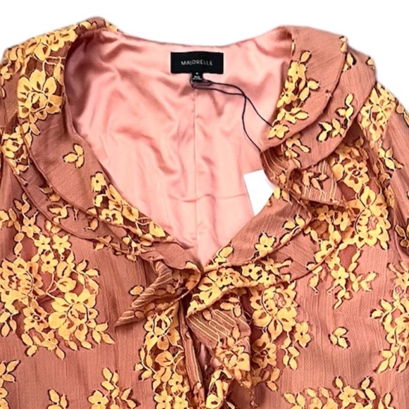 MAJORELLE Roma Ruffled Top In Golden Blush - Picture 3 of 13